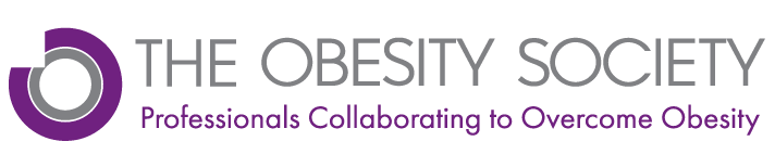 Logo of The Obesity Society featuring a stylized figure and the organization's name in bold letters.