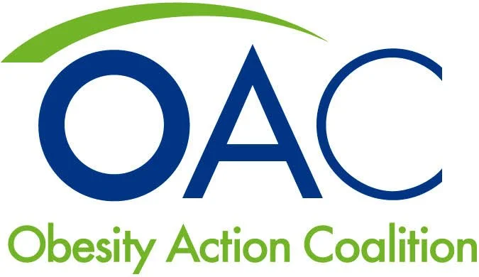 Obesity Action Coalition logo with green and blue design elements.