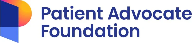  Logo of the Patient Advocate Foundation featuring a stylized figure and text emphasizing patient support and advocacy.