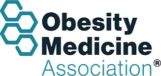 Logo of the Obesity Medicine Association featuring a stylized representation of a person and the organization's name.