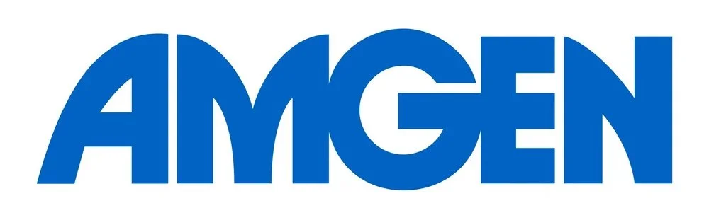 Amgen, Inc. logo displayed prominently against a white background, representing the biotechnology company.
