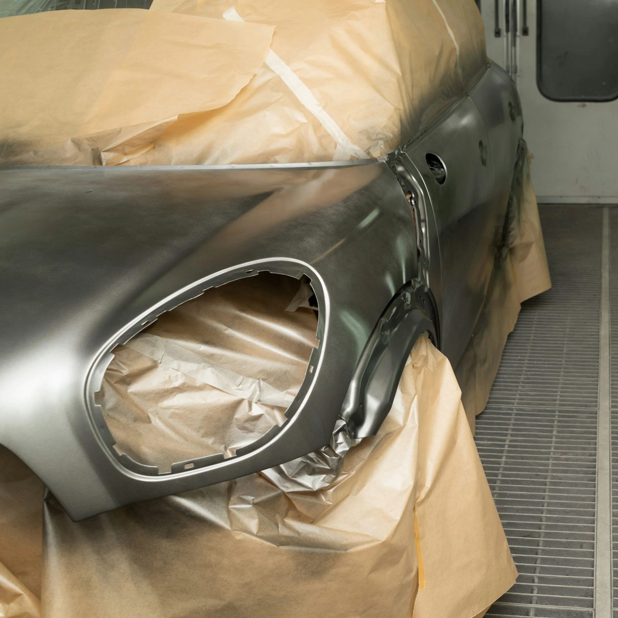 Auto body paint preparation and masking at Auto Connection, Pelican Rapids MN