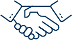 Illustration of two hands shaking.