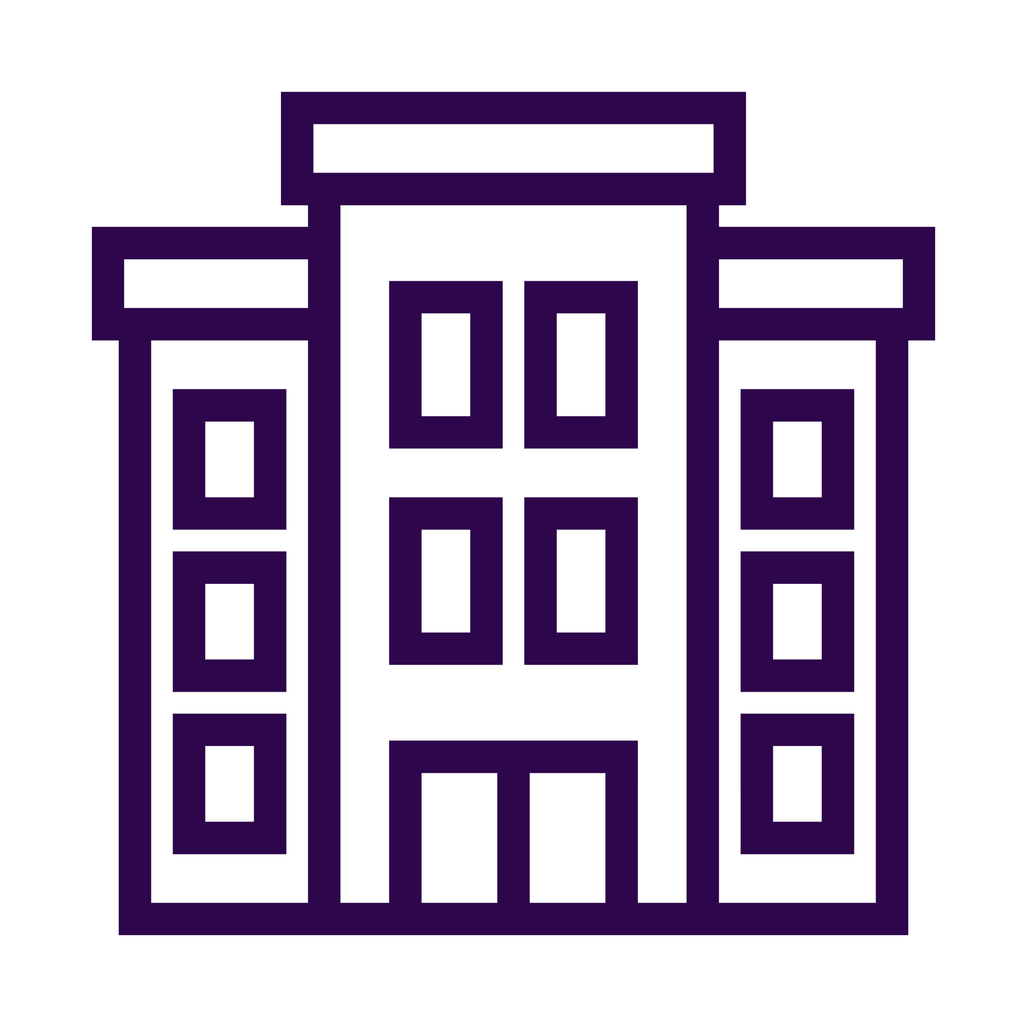 A digital pixel art depiction of a purple house with a door and windows, drawn with blocky lines on a black background.