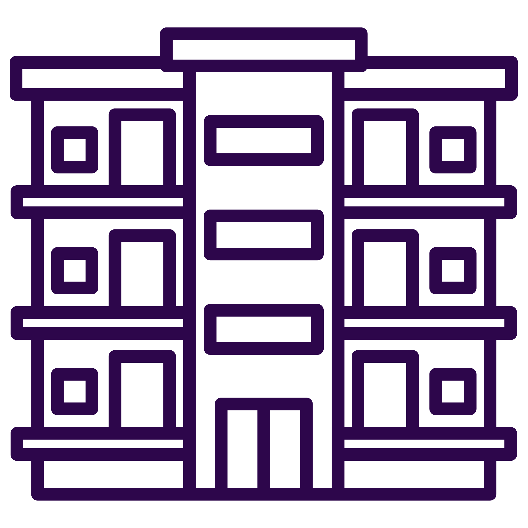 Outline of a vintage stereo system with a central speaker, cassette deck, and control buttons in purple