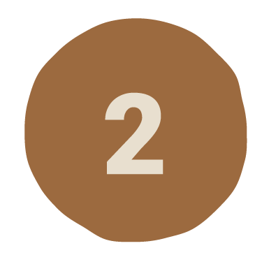 A brown circle with the number 2 in white in the center.