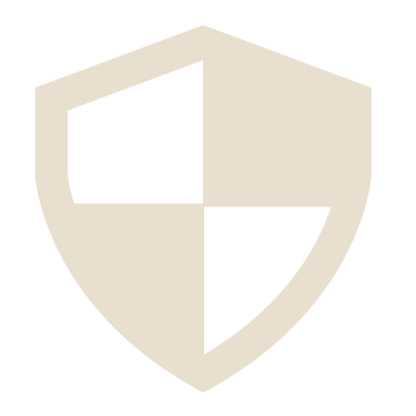 A beige shield icon with a white quartered design.