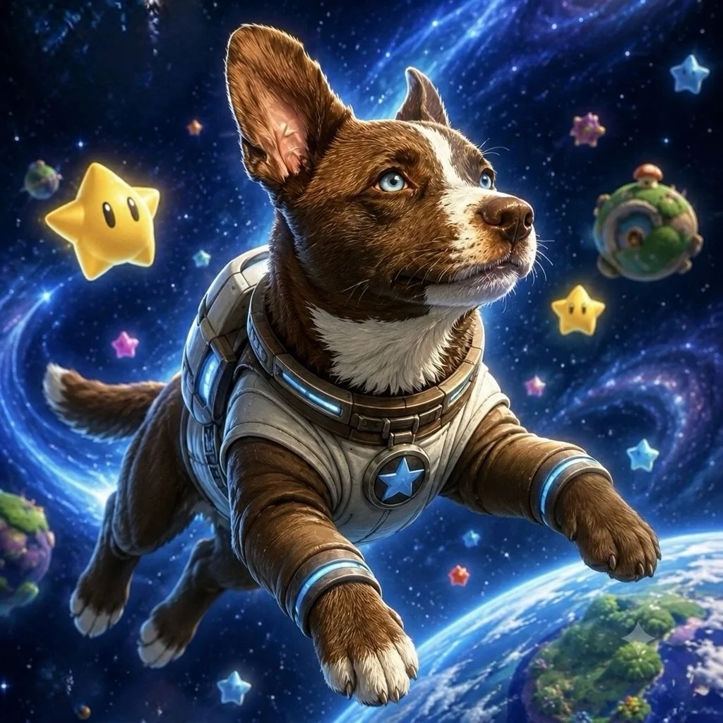 You guys think I&rsquo;d be good for the next @supermariomovie ?

🖼️: @hassanurbane 

#supermariogalaxy #husky #germanshepherd