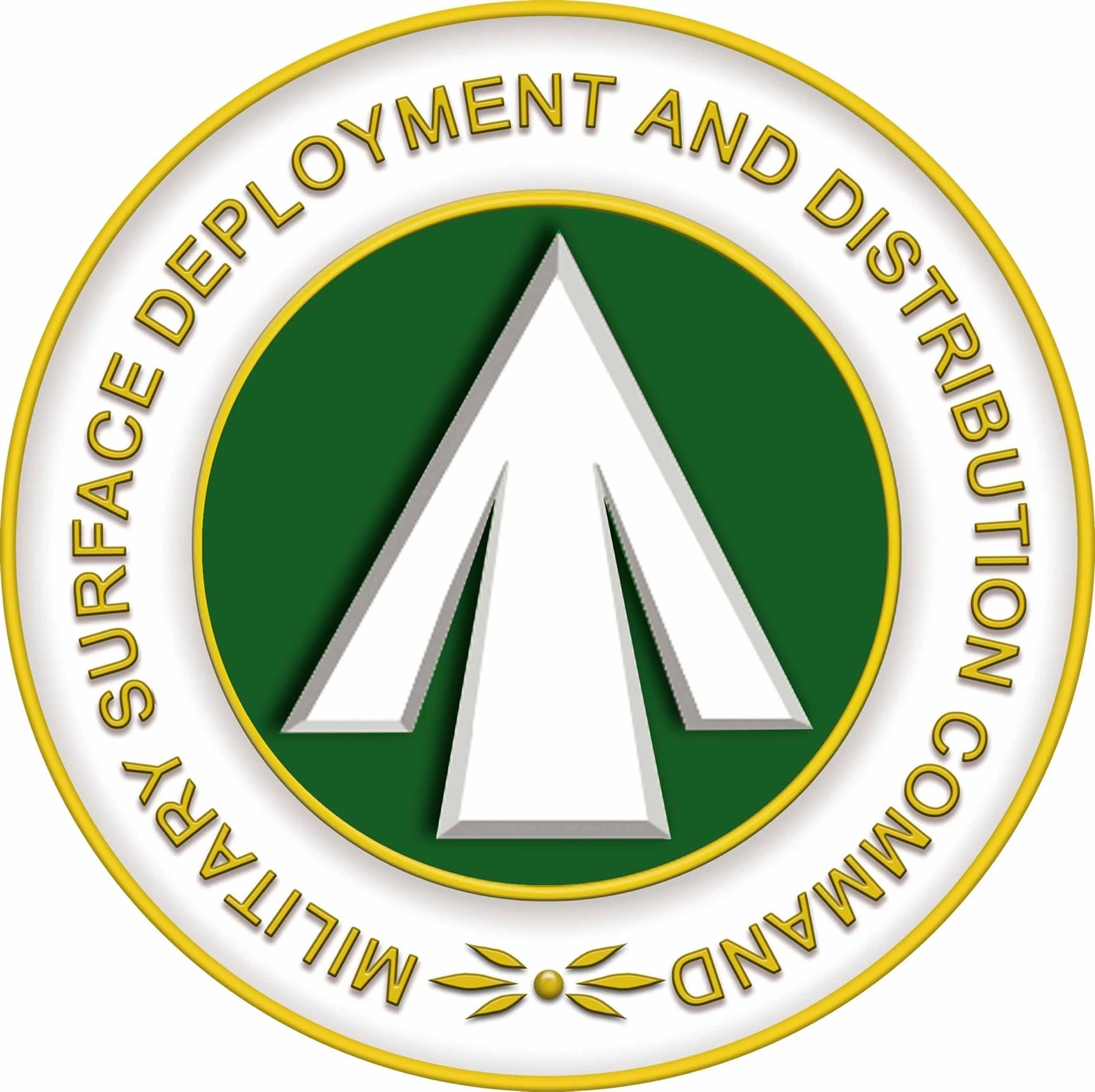 Close-up of a circular badge with an outer yellow border, inner white ring, and a green triangle in the center. The badge features text that says, 'Certification and Disqualification Authority' around the circle, with a laurel design at the bottom.