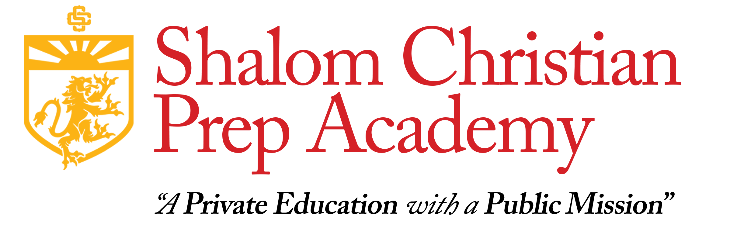 Logo of Shalom Christian Prep Academy and its tagline, "A Private Education with a Public Mission."