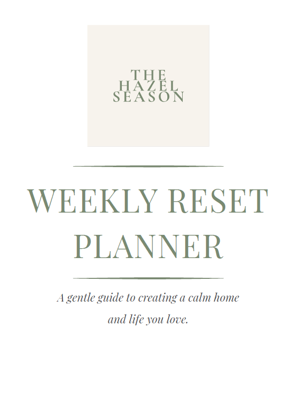 Cover of The Hazel Season Weekly Reset Planner with title and subtitle