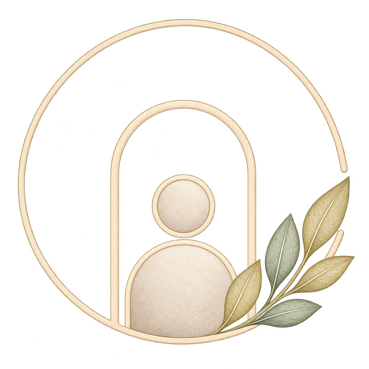 Illustration of a circular icon with a person in an arched doorway representing the client portal.