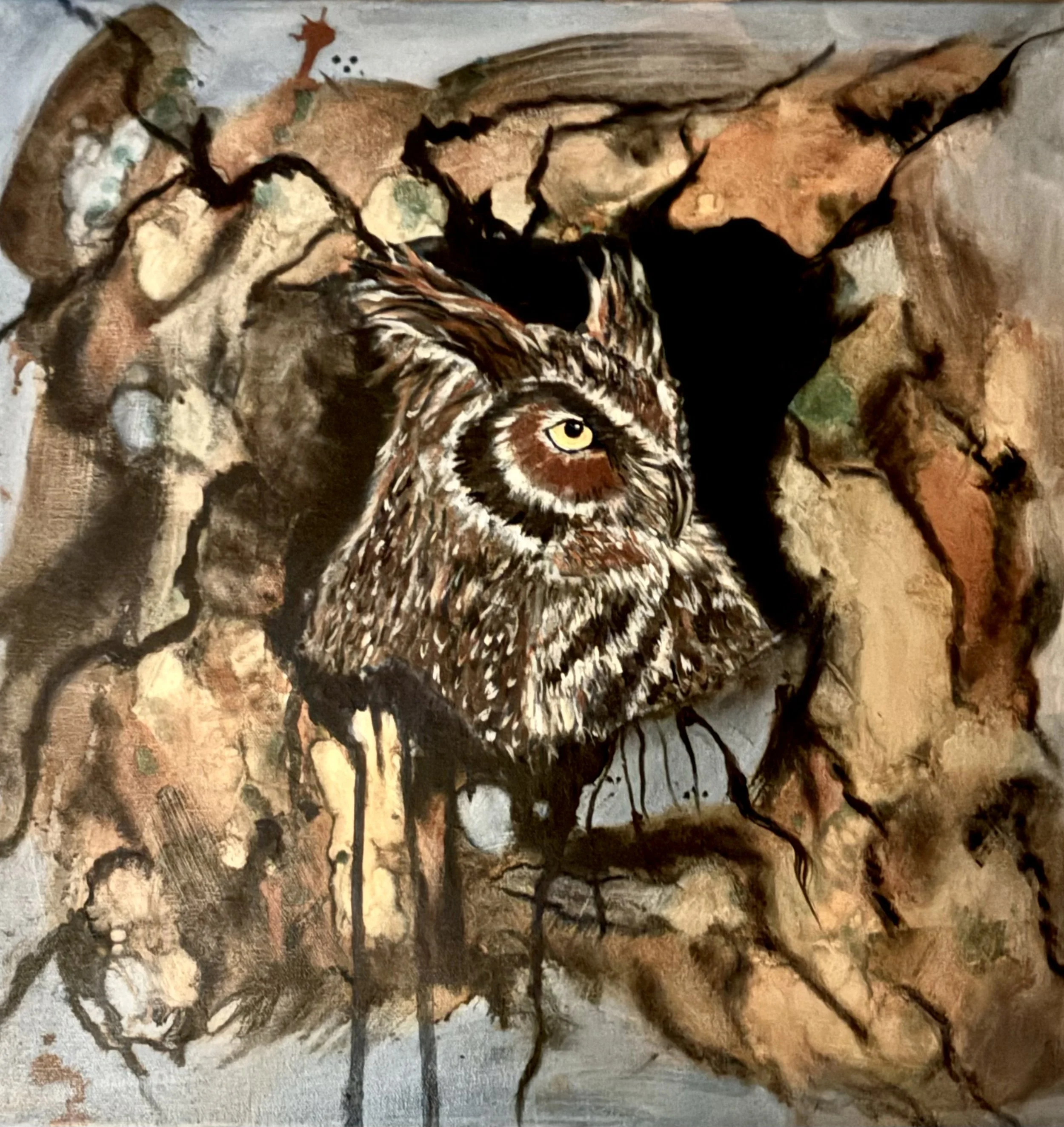 The Observer - Mixed Media - 20x20