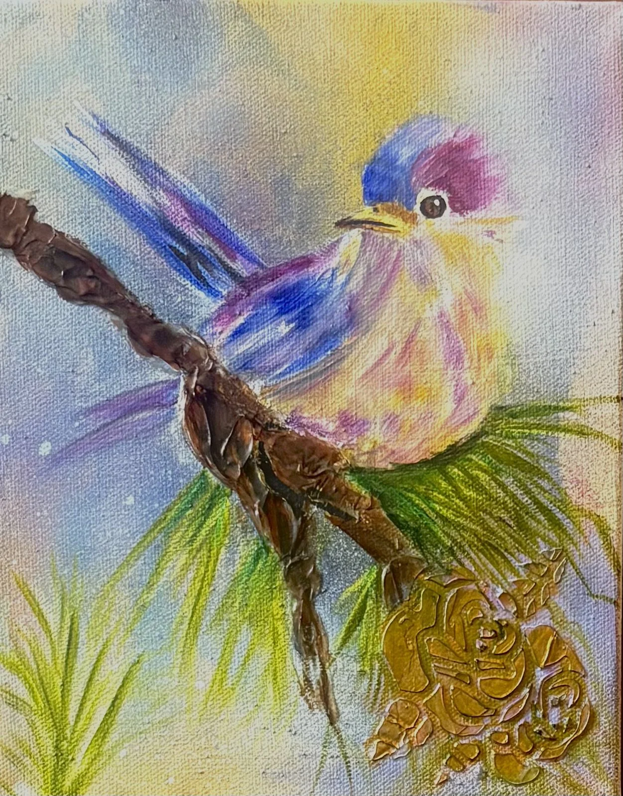 Perched in Pastels - Multi Media - 8x10