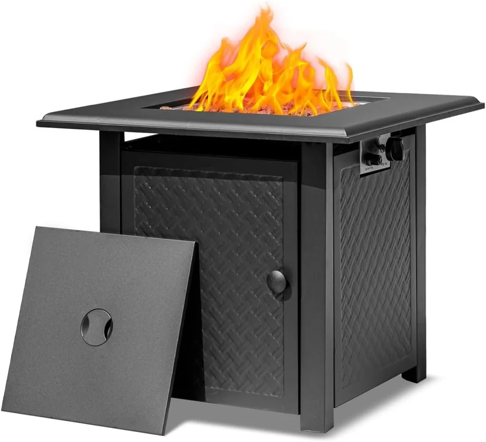Portable propane fire pit for a campsite