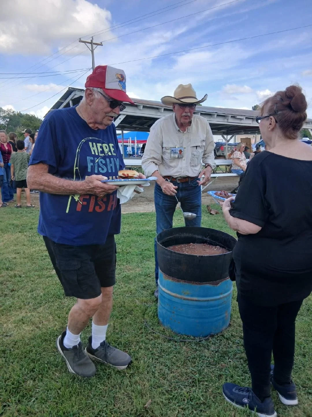 Serving beans Elk County Fair in Longton