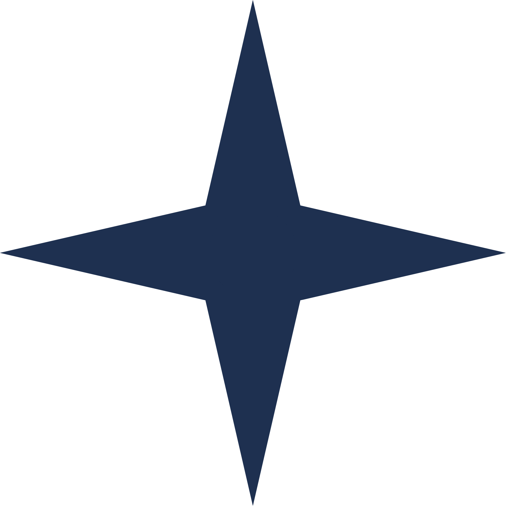 Graphic of the Command Line Icon, a downward-pointing arrow within a compass-like shape, in dark blue on a black background.