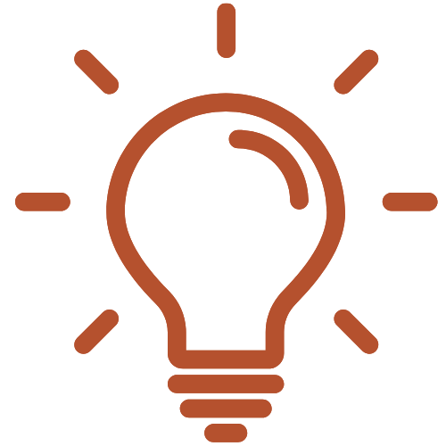 Lightbulb icon with light rays around it