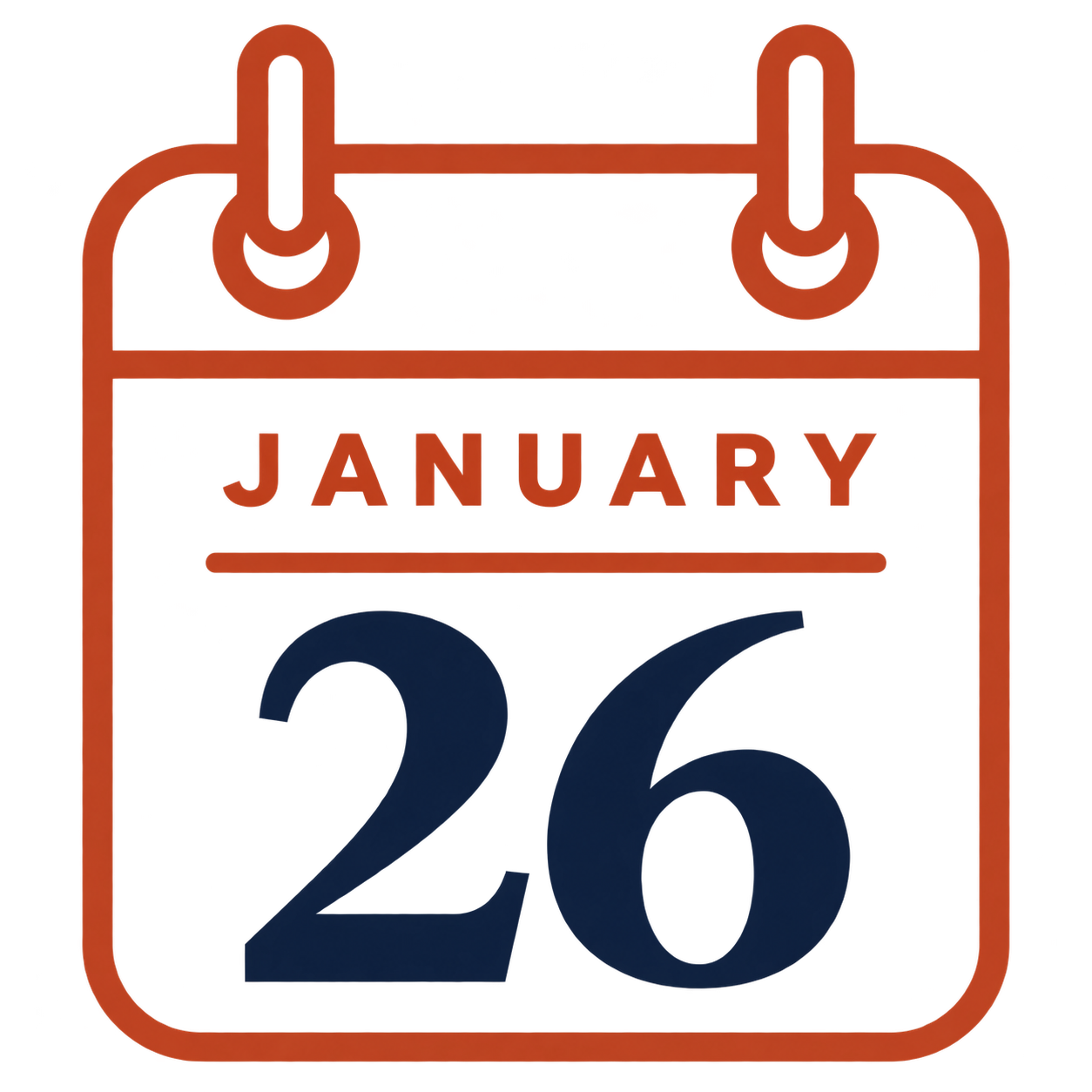 A calendar icon reading January 26th.