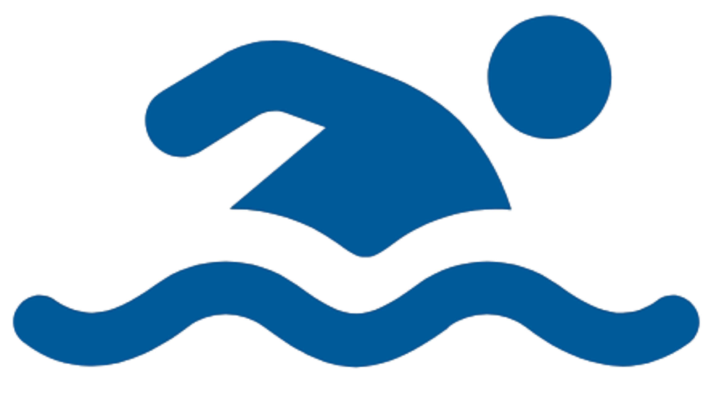Blue abstract icon with three wavy lines at the bottom, a triangle in the middle, and a circle on top, representing water or fluid flow.