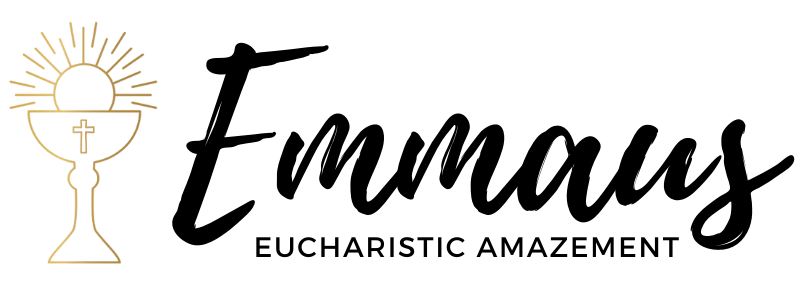 Illustration of a Eucharist chalice with a cross and a sunburst, accompanied by text about faith and spirituality.