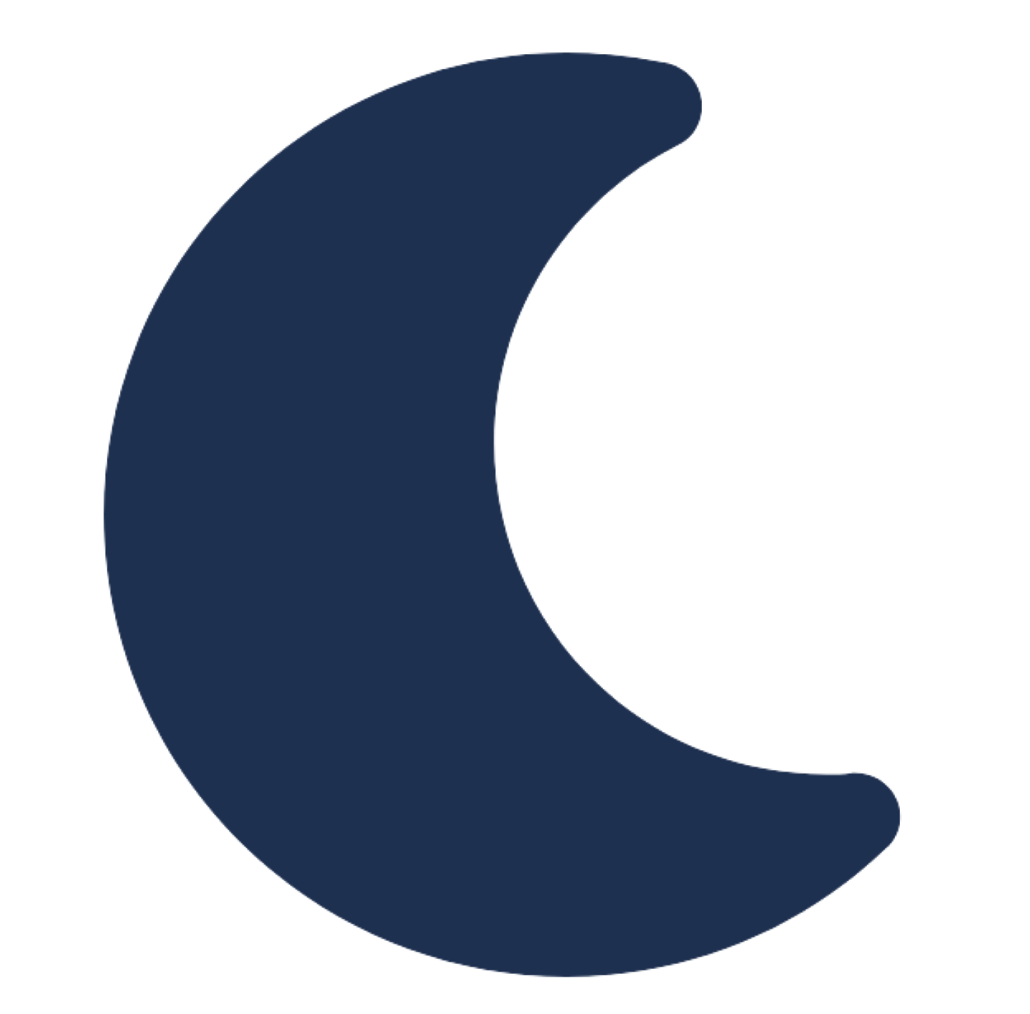 Dark blue crescent moon symbol