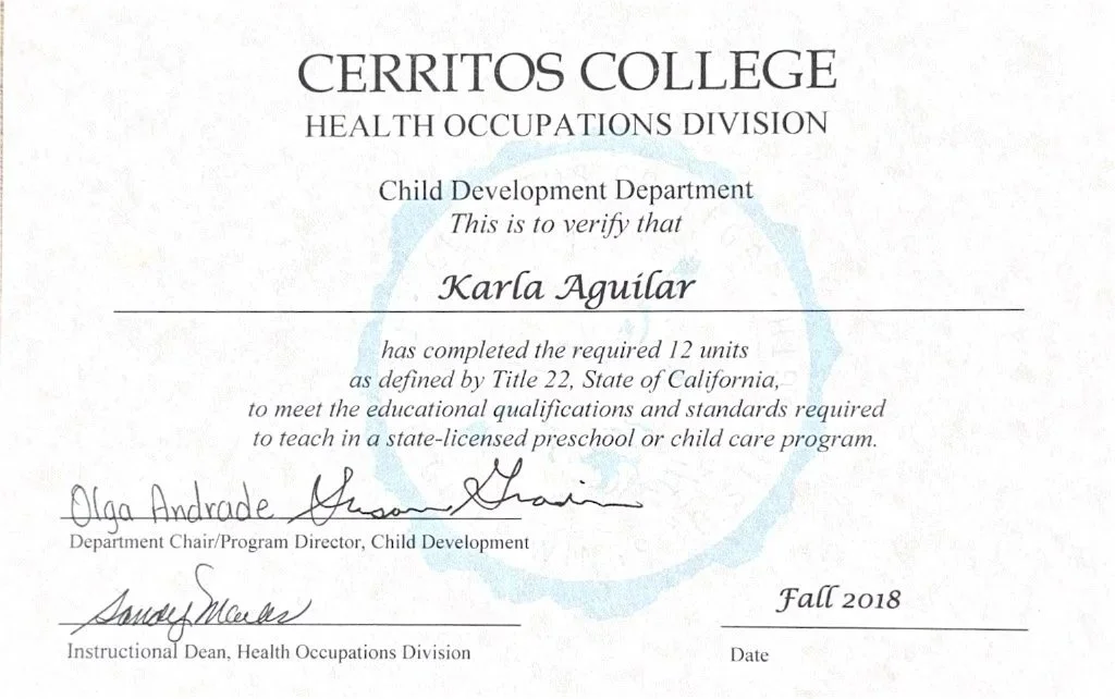 College Education in Child Development & Early Childhood Certificate