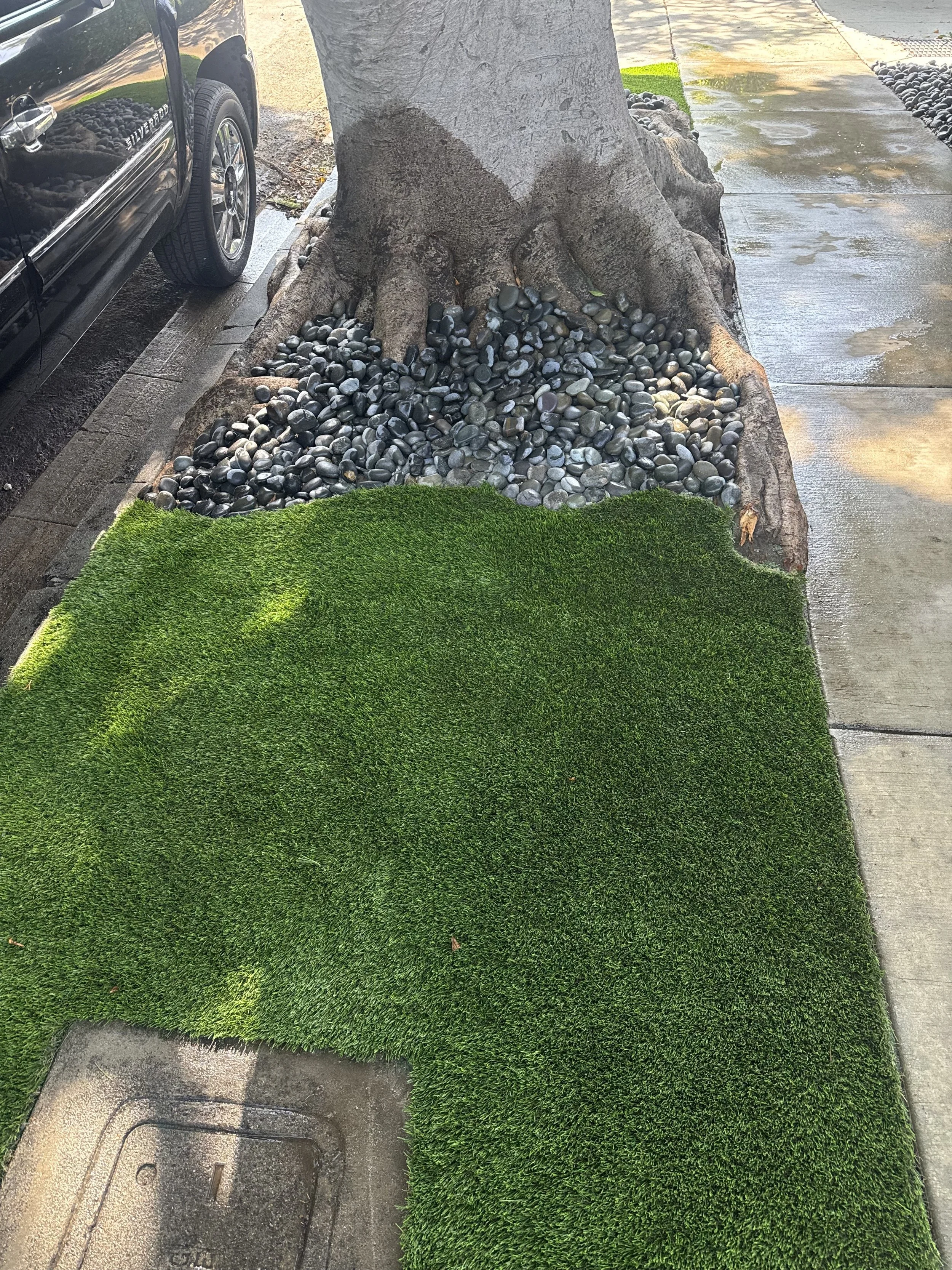 Turf + Rock Install