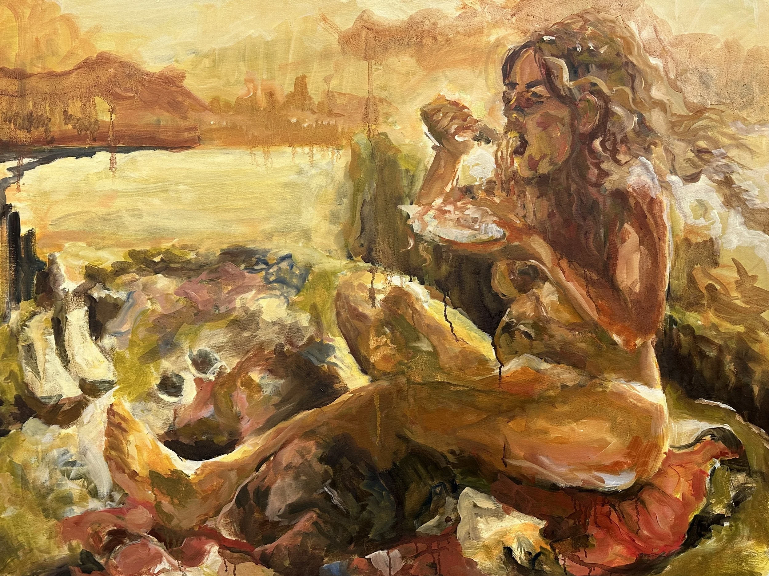 Beach. Oil on canvas. 48 x 30 inches