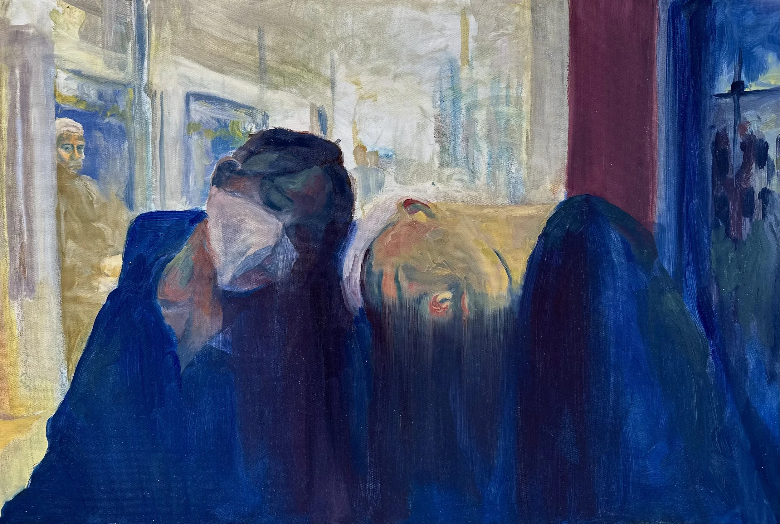 U-Bahn. Oil on canvas. 24 x 36 inches