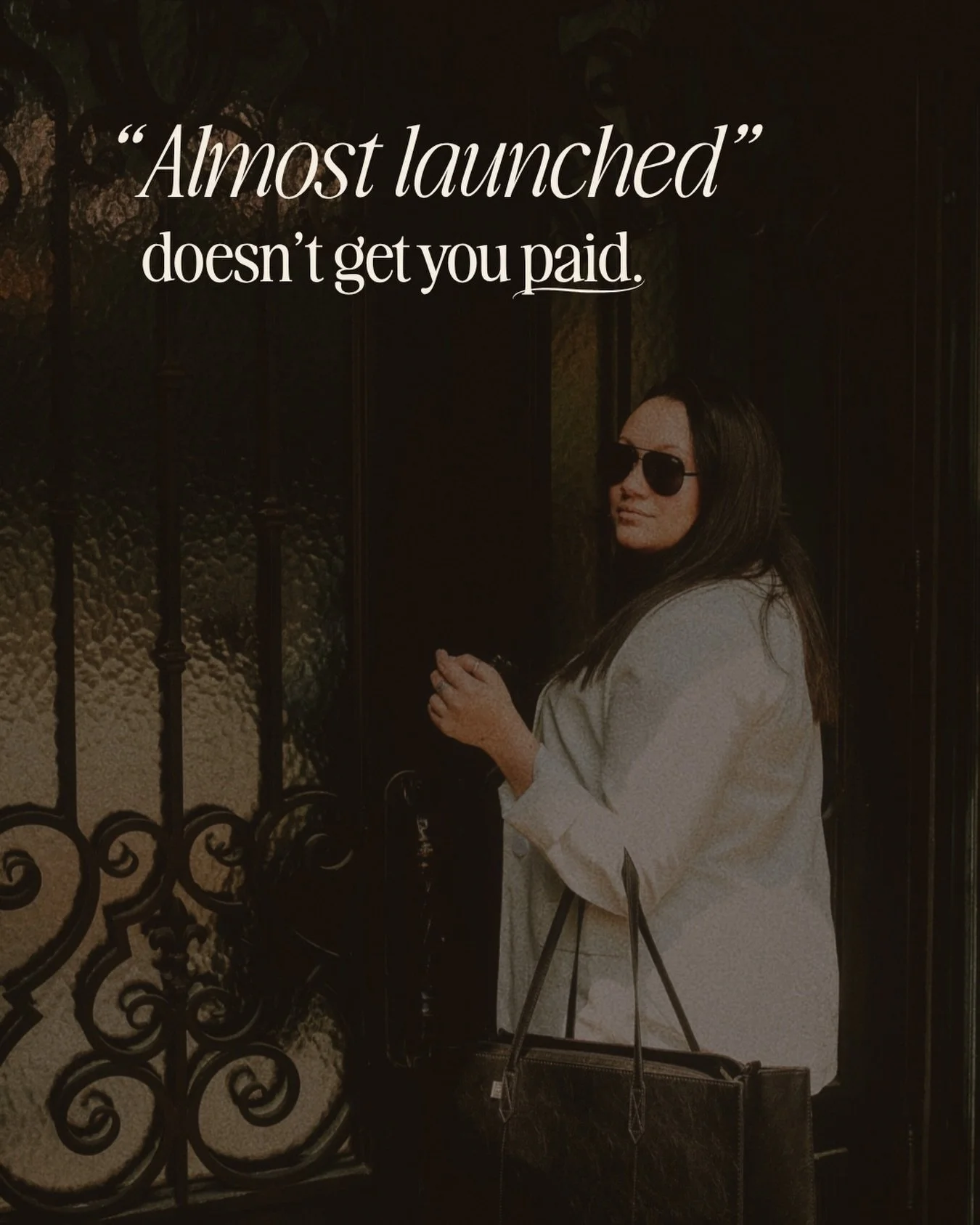 I&rsquo;ve watched founders get 70% of the way through a launch build and just... not launch

Sales page mostly done. Cart is technically set up but not really tested. Emails written but never actually loaded into flodesk.

the reason why it never ge