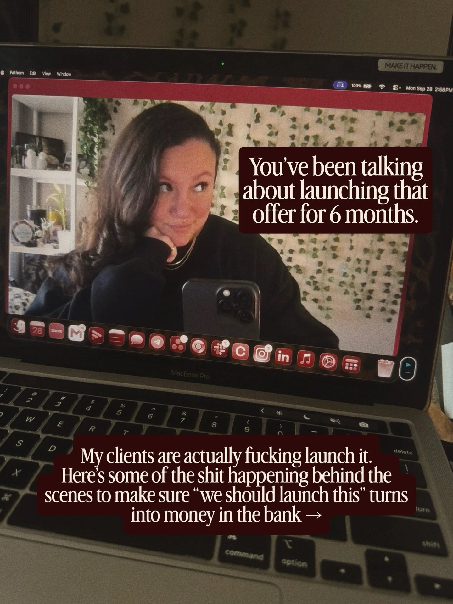I cannot tell you how many founders I&rsquo;ve talked to who have an offer they&rsquo;ve been &ldquo;about to launch&rdquo; for approximately 84 years.

The idea isn&rsquo;t the problem. They know what they want to create. They&rsquo;re excited about