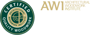 AWI Architectural Woodwork Institute Quality Certification Program logo with a green circular badge