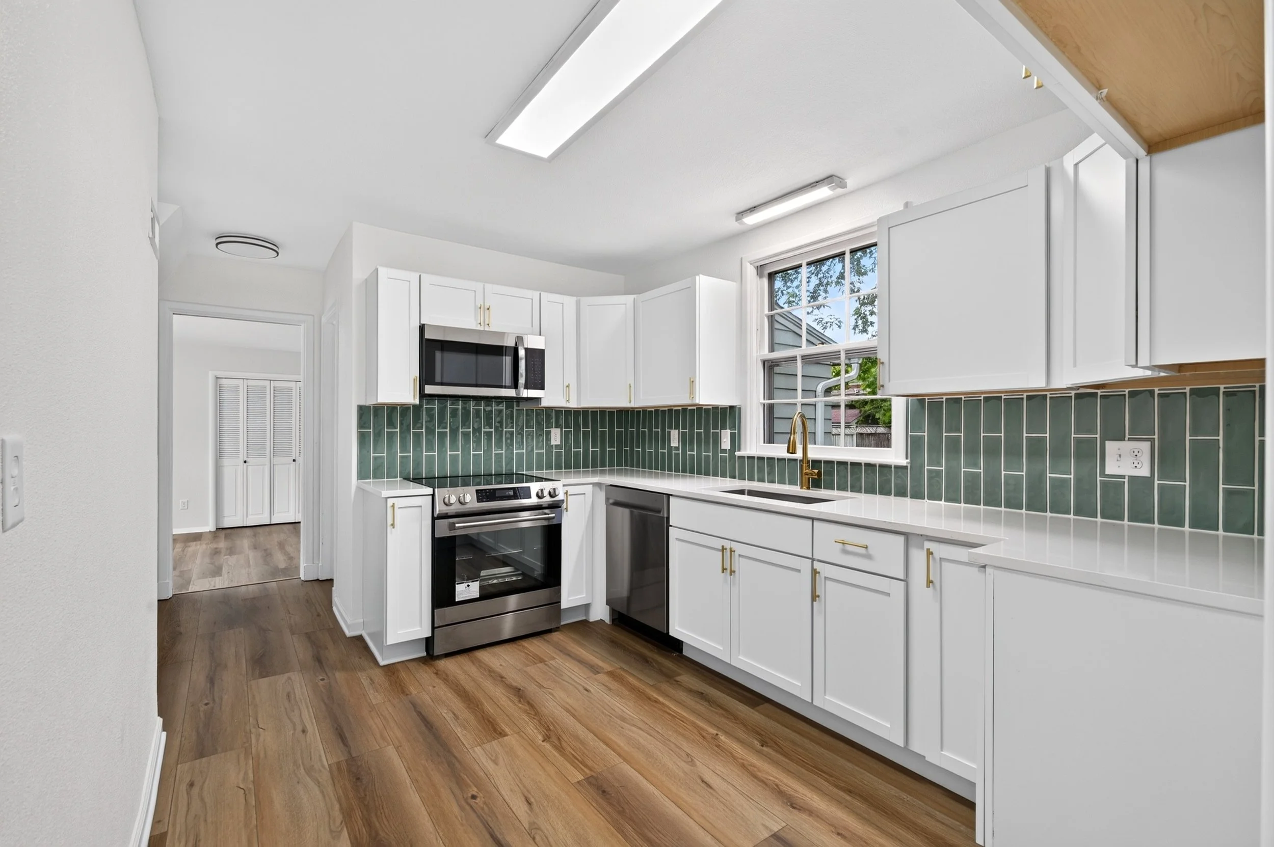 Kitchen professionally photographed for a real estate listing in Des Moines, Iowa.