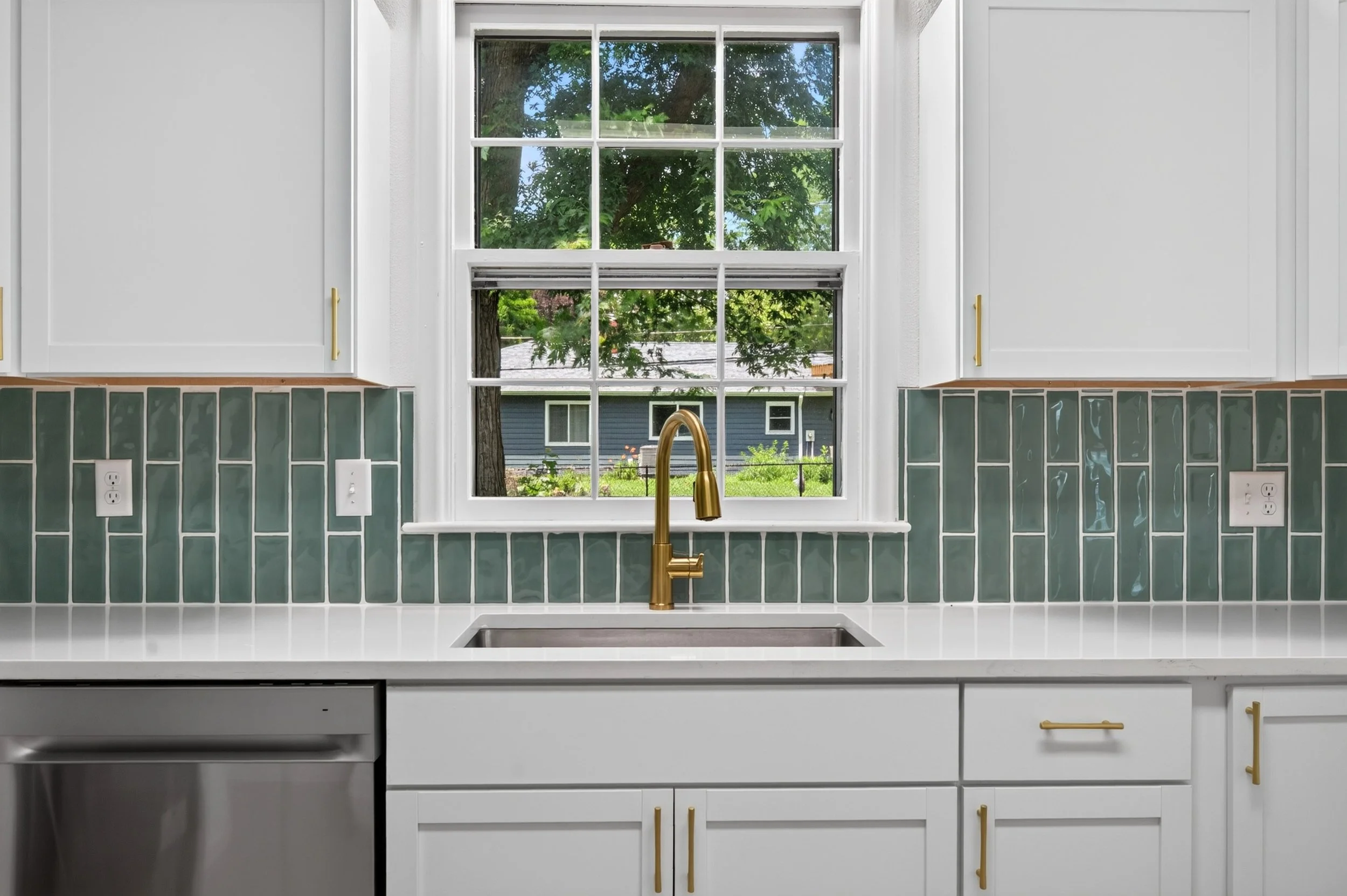 Kitchen professionally photographed for a real estate listing in Des Moines, Iowa.