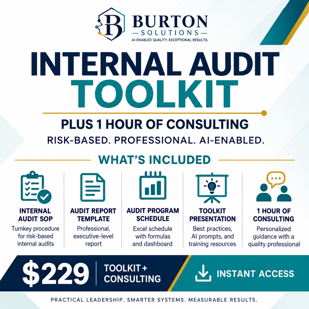 Internal Audit Toolkit + 1 Hour of Consulting Services