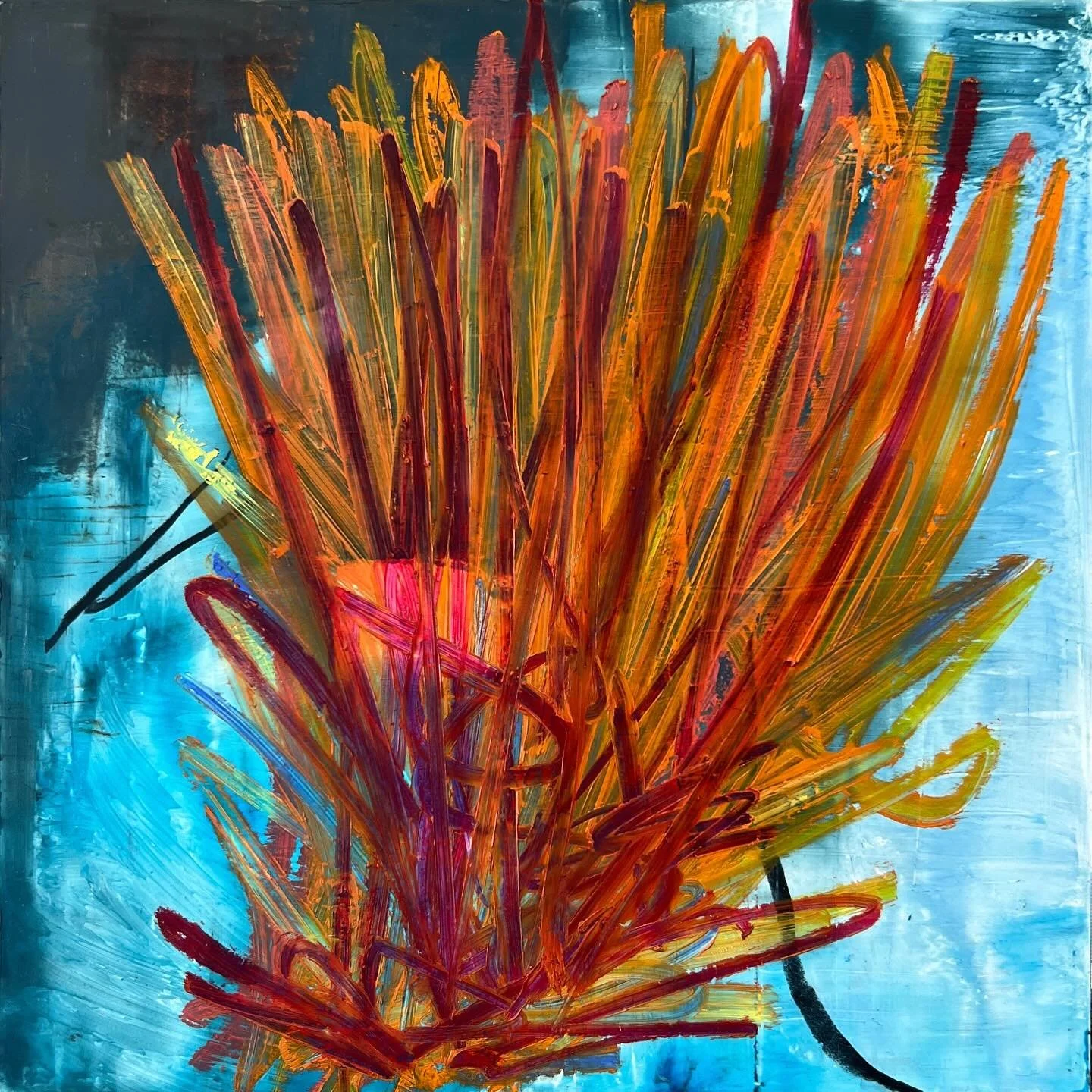 Kindled
8 &times; 8 in | Oil and cold wax on clayboard | Small work, big fire.

#kindled #abstractexpressionism #gesturalabstraction #oilandcoldwax #smallbutmighty #intensityastruth