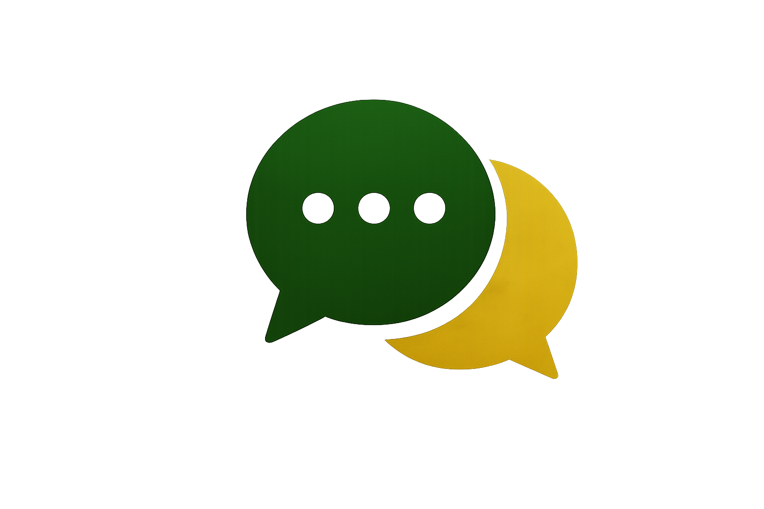 Green and yellow speech bubble icons representing messaging or chat.