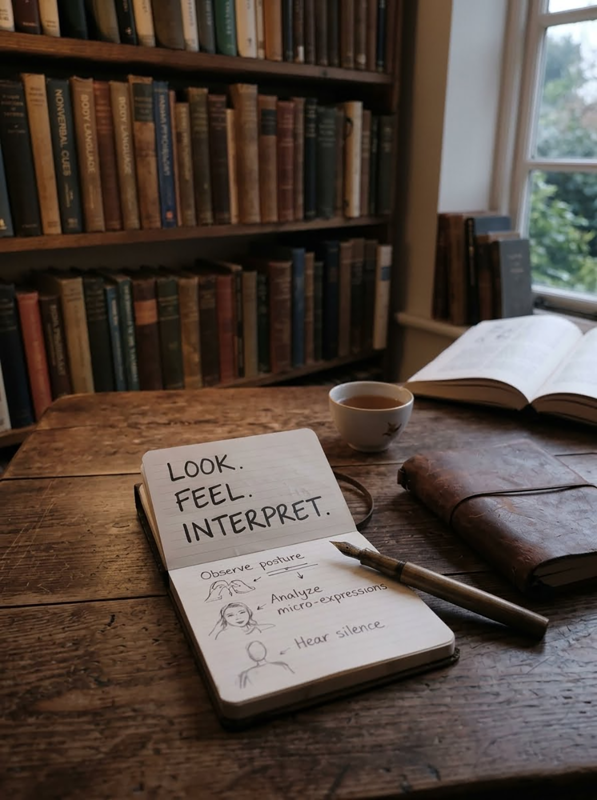 Notebook on library table