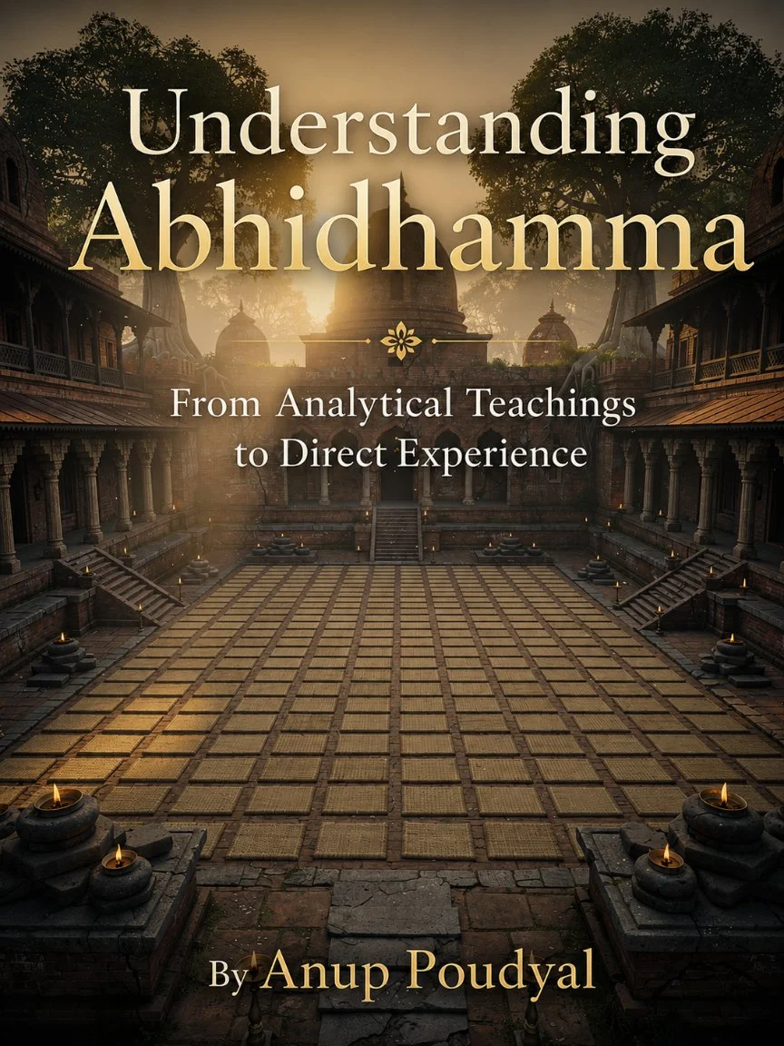 Contemplative artwork representing Understanding Abhidhamma and the analysis of mind and experience.