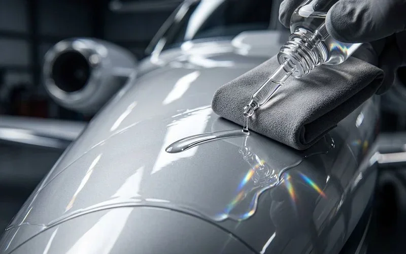 Aesthetic Aviation Detailing liquid ceramic coating to a aircraft