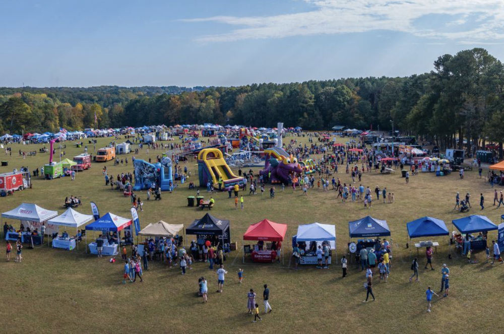 An outdoor community festival in Holly Springs