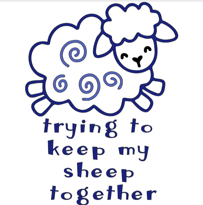 'Trying to Keep My Sheep Together' Blue Cotton Tote Bag