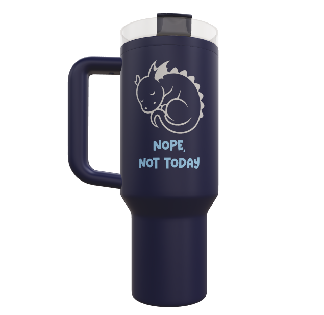 Navy Blue Shimmer Sleepy Dragon Travel Cup