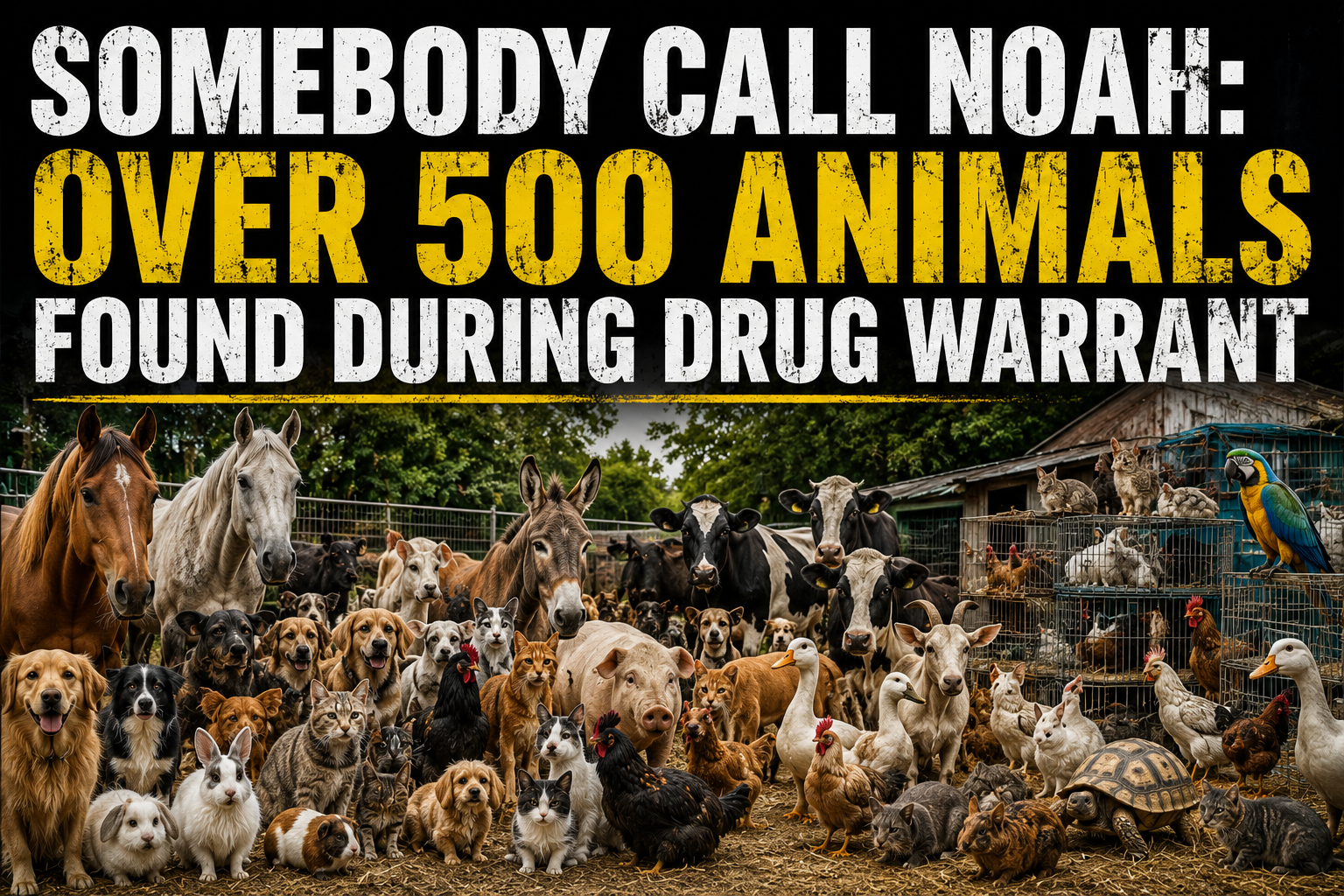 SOMEBODY CALL NOAH: OVER 500 ANIMALS FOUND DURING DRUG WARRANT