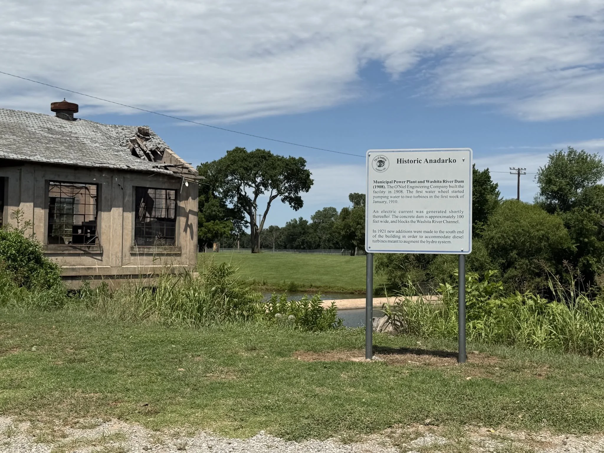 THE OLD POWER PLANT ALONG THE WASHITA RIVER
