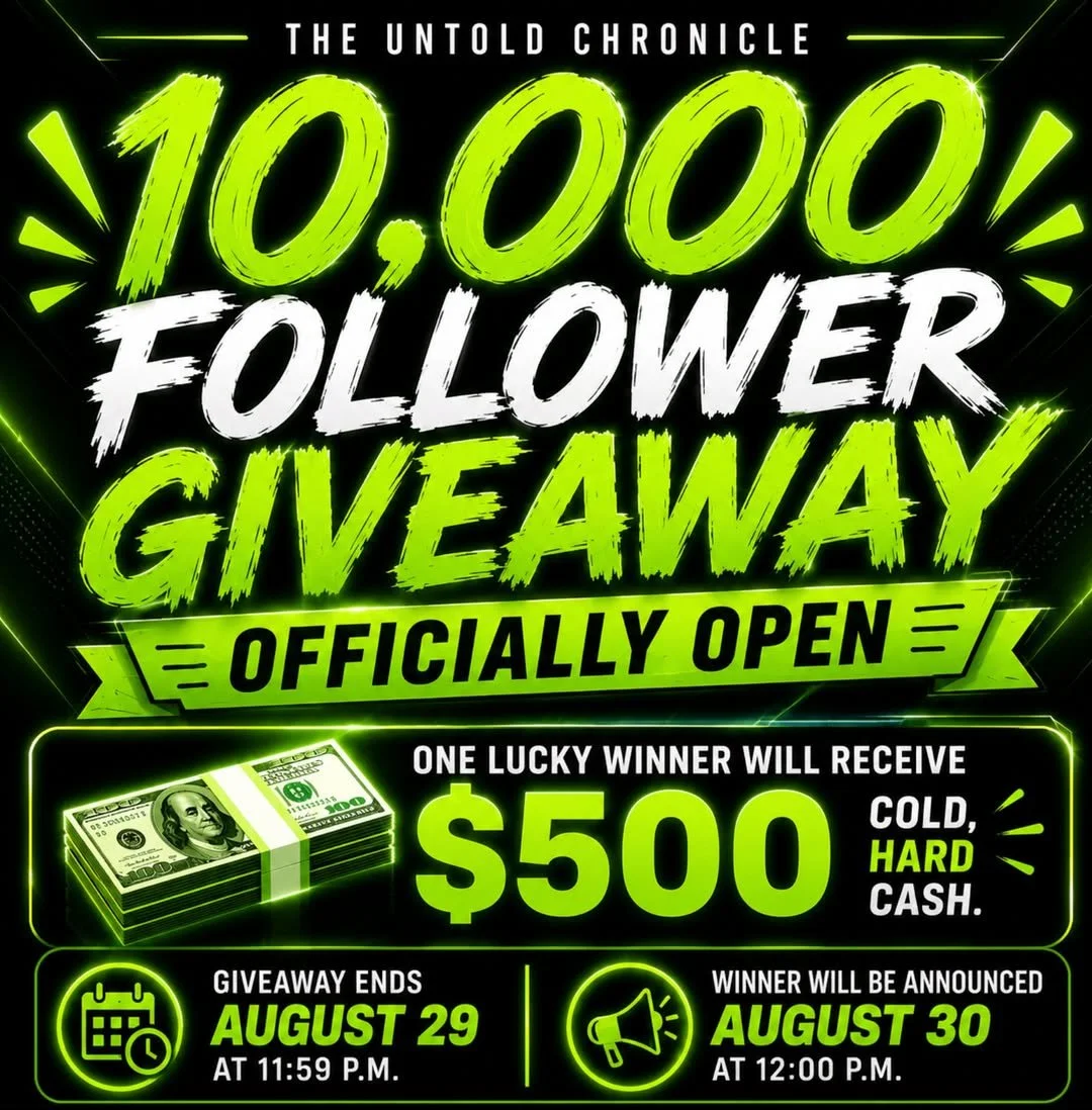 OKAY, Y'ALL... WE ARE JUST AROUND THE CORNER FROM 10,000 FOLLOWERS. HERE'S HOW TO ENTER OUR $500 GIVEAWAY!