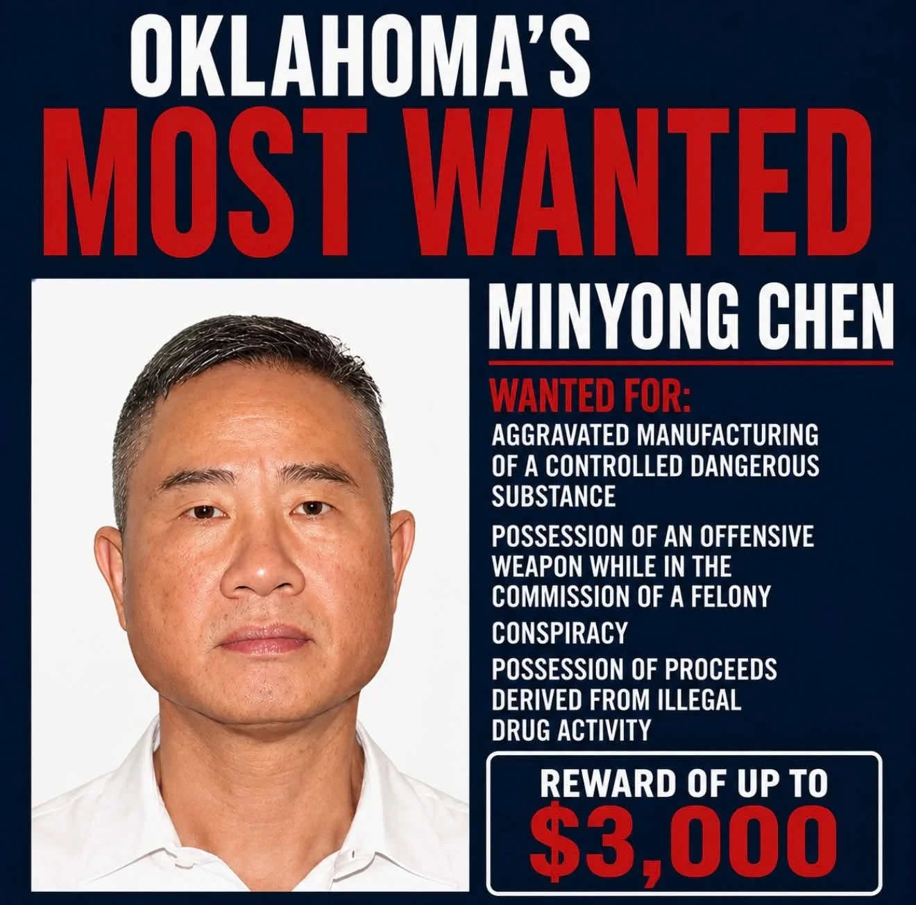 OKLAHOMA'S MOST WANTED: MIN YONG CHEN