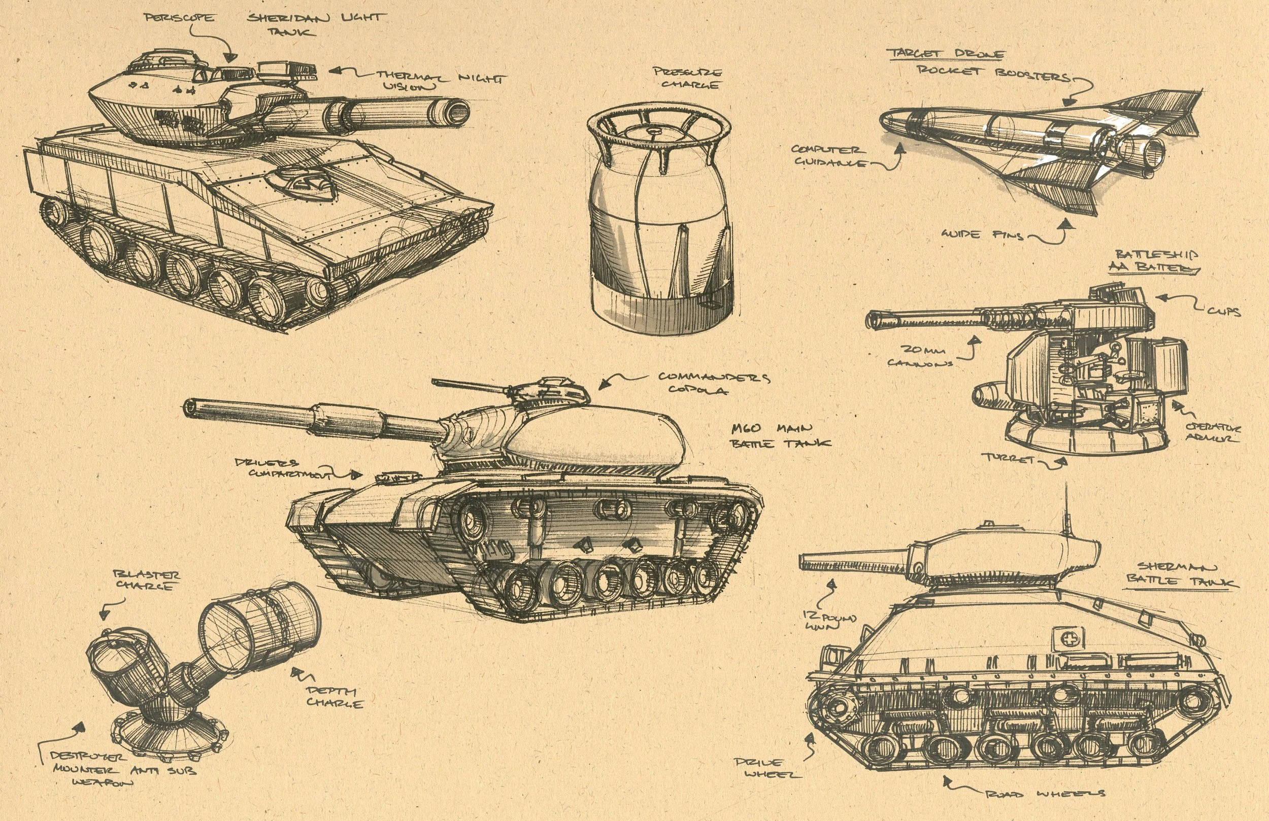 Tank sketches.