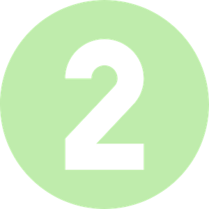 A light green circle with a bold number 2 in the centre.